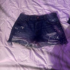 paint splattered shorts